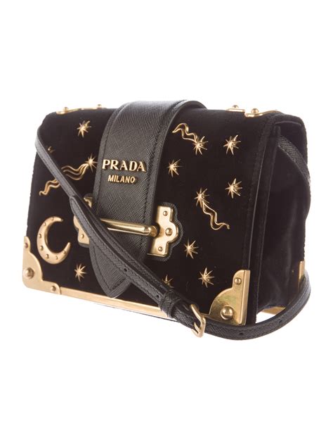 prada cahier velvet price|Prada Cahier Astrology Velvet Shoulder Bag, Black (Nero).